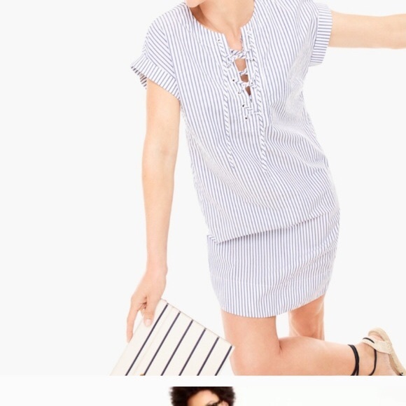J. Crew Striped Lace Shirtdress - Picture 2 of 5
